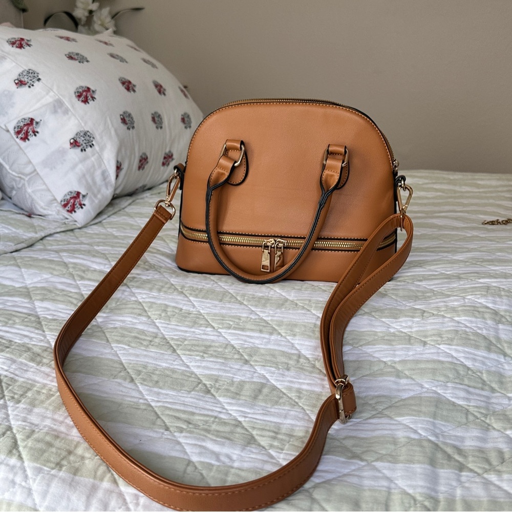 Tan Pleather Handbag